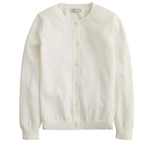 Crewcuts J. Crew White Cotton Button Front Cardigan Sweater Kids Size S 6-7 NWT